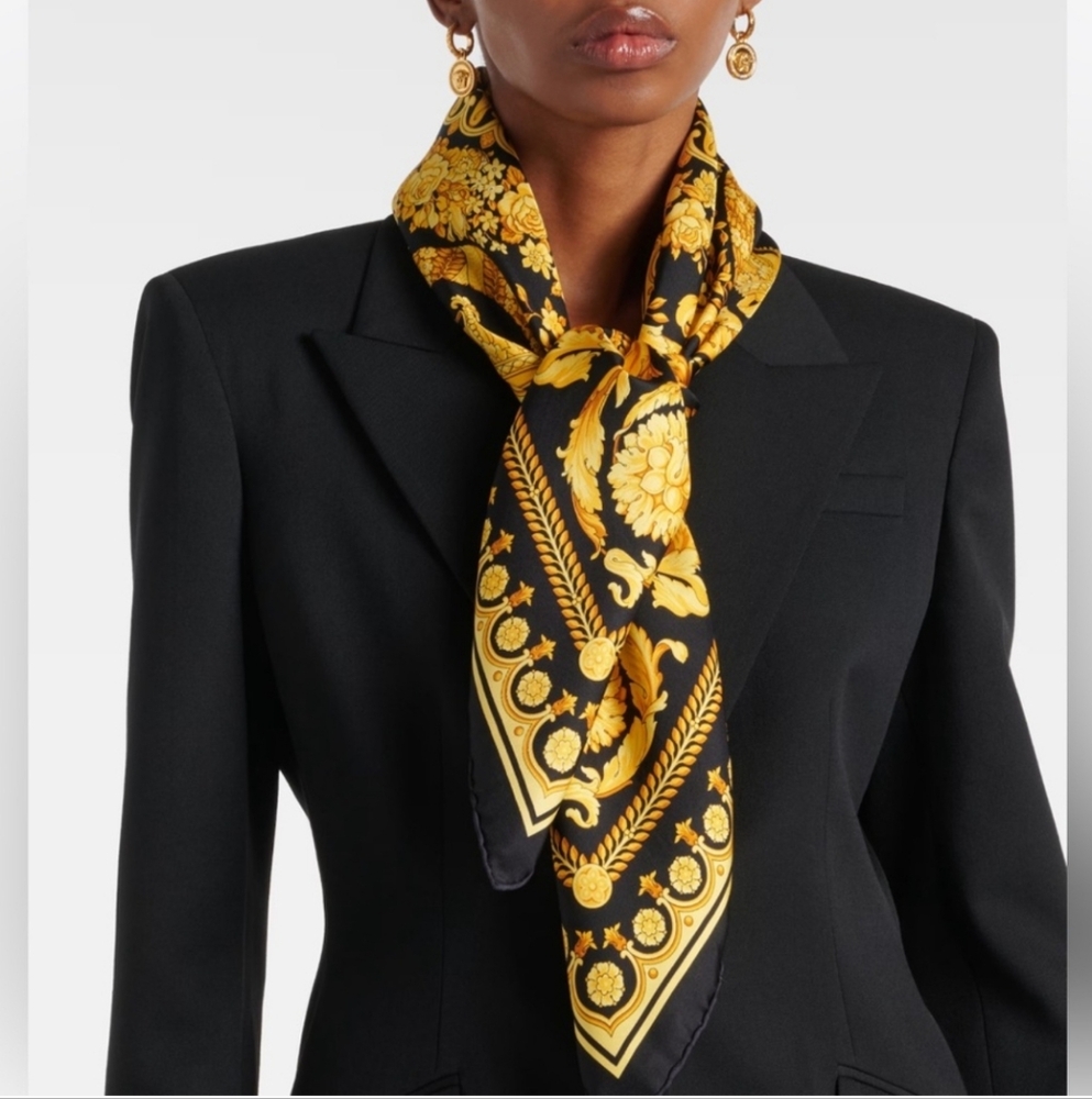 Versace Barocco Silk Scarf Unisex Never Worn. Tags Removed.